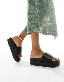 Черные сандалии на плоской платформе ASOS DESIGN Festival