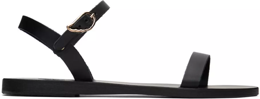 Черные сандалии на плоской подошве Irida Ancient Greek Sandals