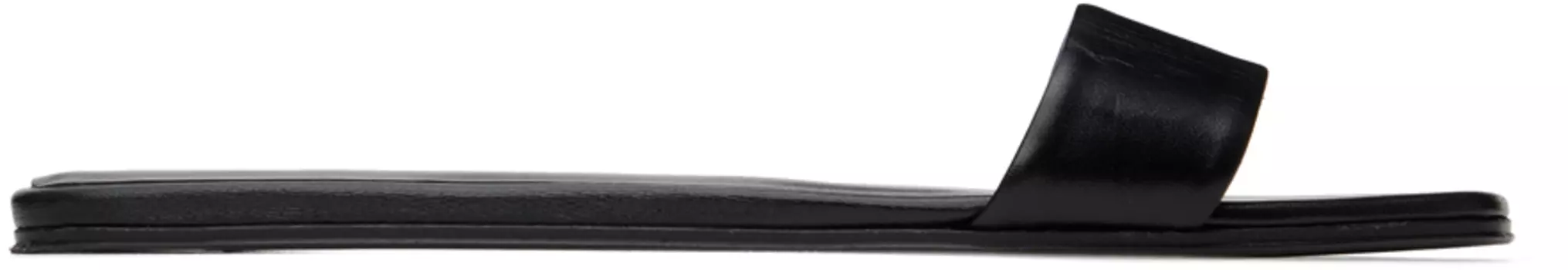 Черные сандалии на плоской подошве из кожи ягненка The Row