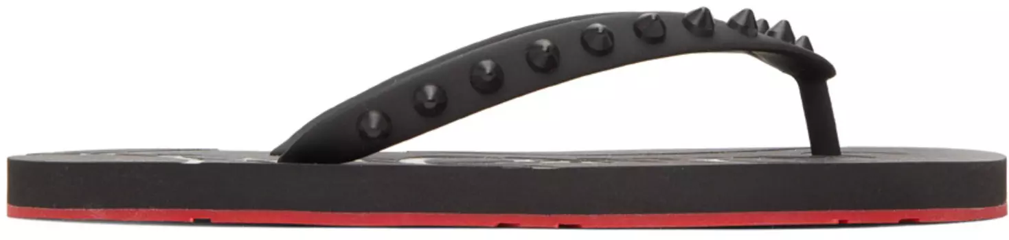 Черные сандалии на плоской подошве Loubi Flip Donna Christian Louboutin