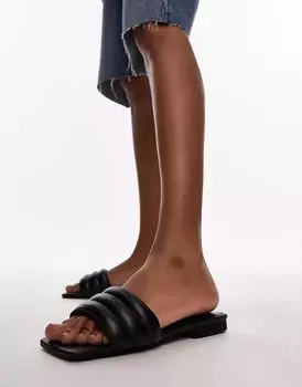 Черные сандалии на плоской подошве Topshop Pampas
