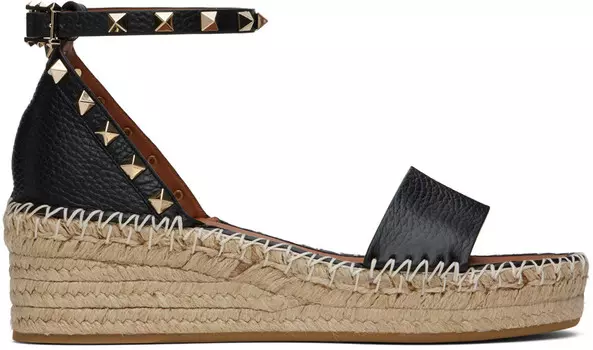 Черные сандалии Rockstud Valentino Garavani