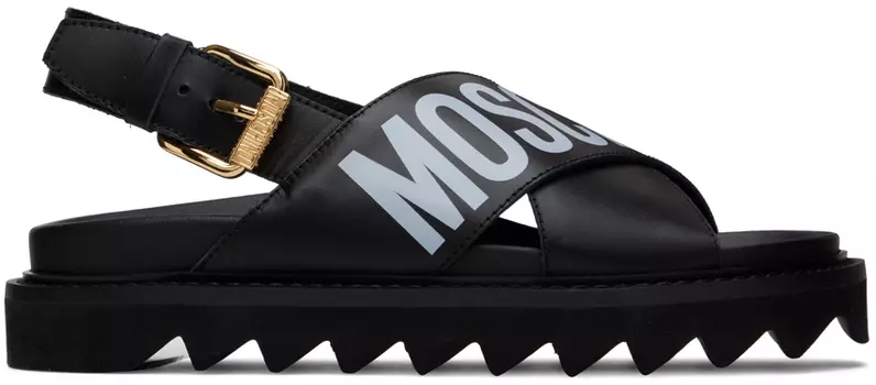 Черные сандалии с крест-накрест Moschino