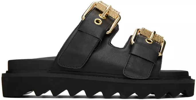 Черные сандалии с логотипом Moschino