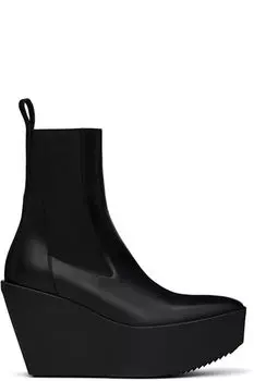 Черные сапоги Beatle на платформе Hollywood Sliver Rick Owens