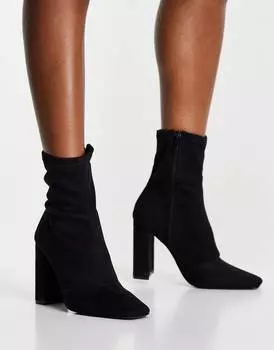 Черные сапоги на блочном каблуке ASOS DESIGN Effect