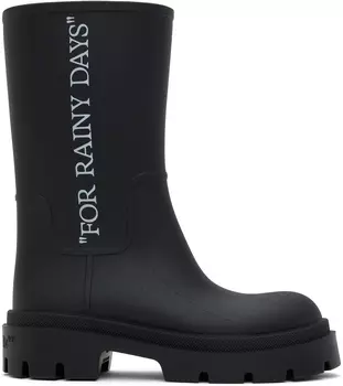 Черные сапоги Reboot Rainy Days Off-White