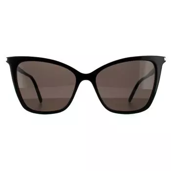 Черные серые солнцезащитные очки «кошачий глаз» Saint Laurent, черный