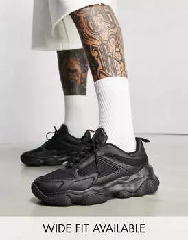 Черные сетчатые кроссовки на массивной подошве ASOS DESIGN