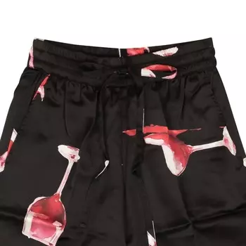 Черные шелковые шорты с дизайном «Разлив бокала для вина» Nahmias, черный