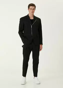 Черные шерстяные брюки-авиаторы с одной складкой Dsquared2