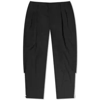 Черные шерстяные брюки на молнии Comme des Garons Black в тропическом стиле, черный