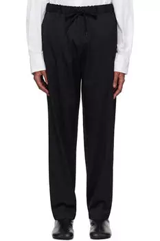 Черные шерстяные брюки пошива MM6 Maison Margiela