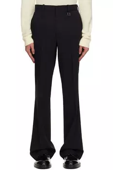 Черные шерстяные прямые брюки WOOYOUNGMI