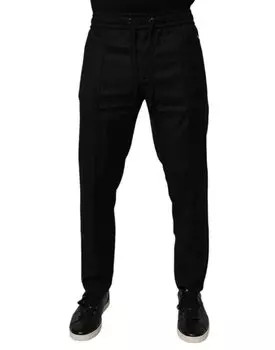 Черные шерстяные спортивные штаны Jogger Dolce & Gabbana