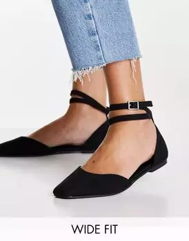 Черные широкие балетки ASOS Lift