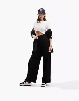 Черные широкие брюки ASOS DESIGN