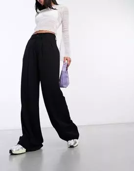 Черные широкие брюки для папы ASOS