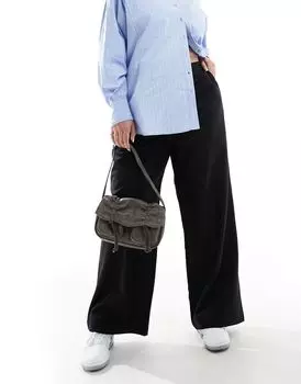 Черные широкие брюки для папы ASOS DESIGN Curve