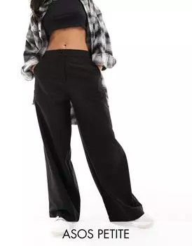 Черные широкие брюки для папы ASOS DESIGN Petite