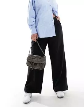 Черные широкие брюки для папы ASOS DESIGN Curve