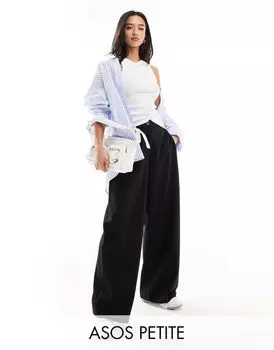 Черные широкие брюки для папы ASOS DESIGN Petite