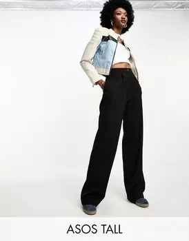 Черные широкие брюки для папы ASOS DESIGN Tall