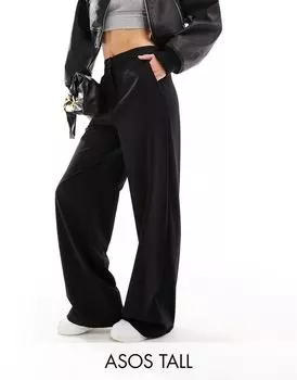 Черные широкие брюки для папы ASOS Tall