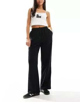 Черные широкие брюки-джоггеры New Look