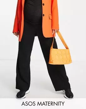 Черные широкие брюки из смесового льна ASOS DESIGN Maternity