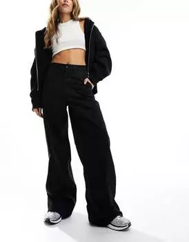 Черные широкие брюки карго с завышенной талией Tommy Jeans Claire