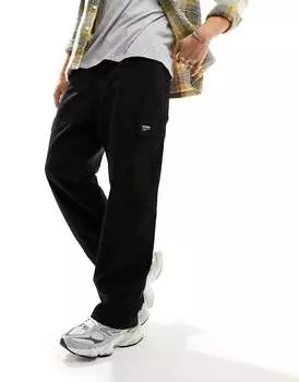 Черные широкие брюки карго свободного кроя прямого кроя Dr Denim Calder Cargo