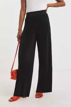 Черные широкие брюки со складками JD Williams, черный