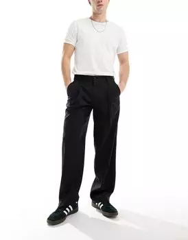 Черные широкие брюки со складками спереди Jack & Jones
