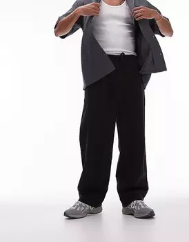 Черные широкие брюки Topman