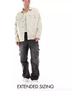 Черные широкие джинсы ASOS DESIGN с деталями карго