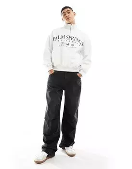 Черные широкие джинсы с вытачками ASOS