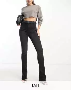 Черные широкие джинсы с завышенной талией и поясом DTT Tall Phoebe Don't Think Twice