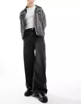 Черные широкие джинсы со средней посадкой COLLUSION x013