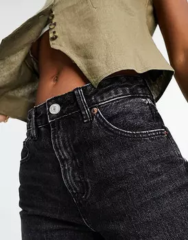 Черные широкие джинсы Stradivarius