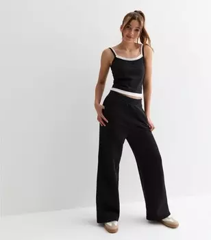 Черные широкие джоггеры для девочек New Look, черный