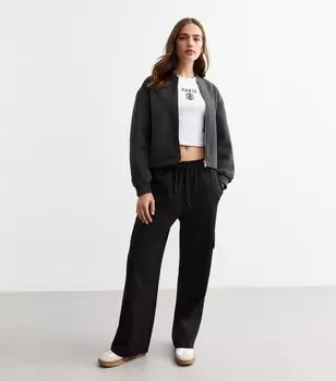 Черные широкие джоггеры карго из джерси Ponte New Look, черный