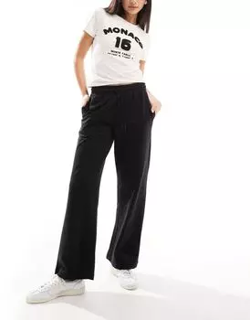 Черные широкие джоггеры New Look