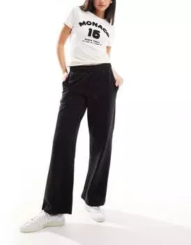 Черные широкие джоггеры New Look