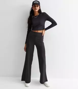Черные широкие леггинсы New Look, черный