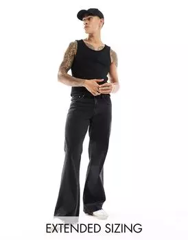 Черные широкие расклешенные джинсы ASOS DESIGN