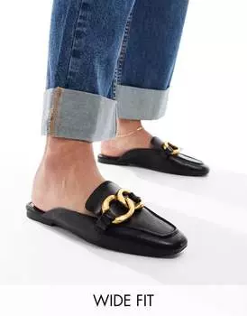 Черные широкие сабо ASOS DESIGN Mia