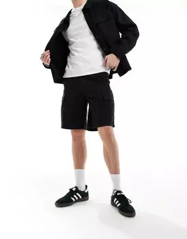 Черные широкие шорты-карго ASOS DESIGN