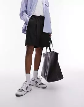 Черные широкие шорты Topman