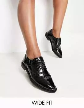 Черные широкие туфли на шнуровке ASOS More